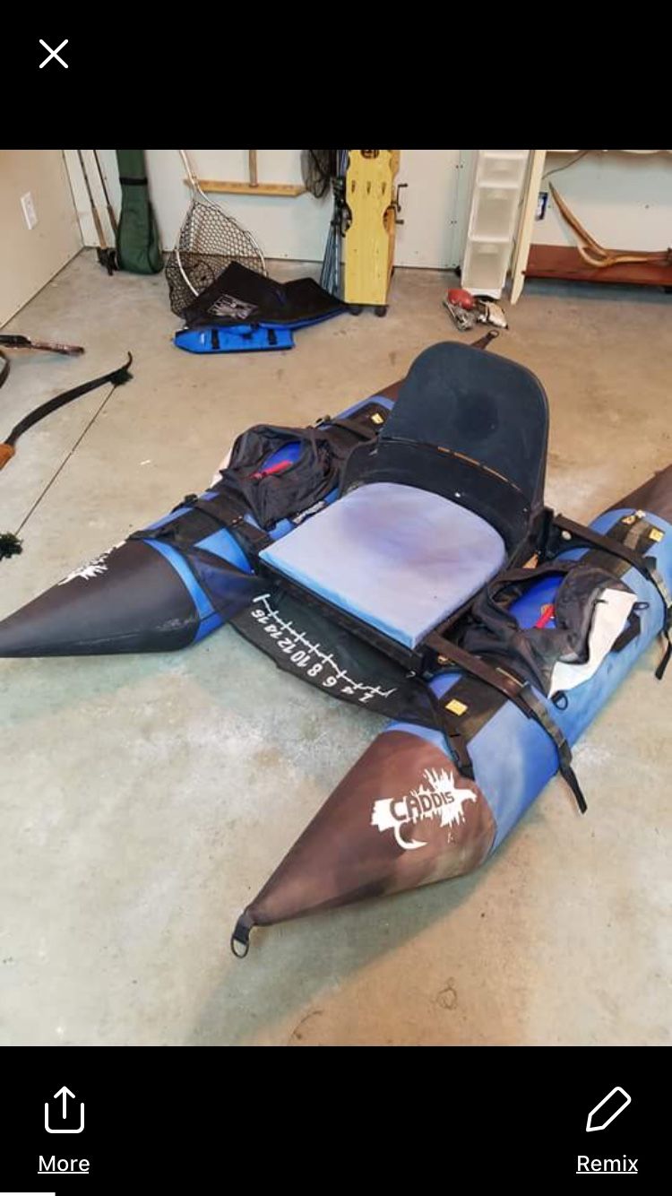 Floating Waders Caddis float tube 6’ neoprene waders, wader boots, rain boots. for Sale ...