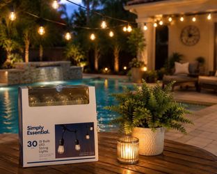 $40 for all. Brand New Simply Essential Outdoor LED String Lights – $15 Each.