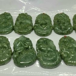 Burmese Jadeite Jade TypeA Pendant Lucky 12 Chinese Zodiac Set. Certified. 