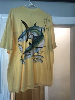 Guy Harvey fishing shirts signed!! Redfish trout mahi king mackerel marlin