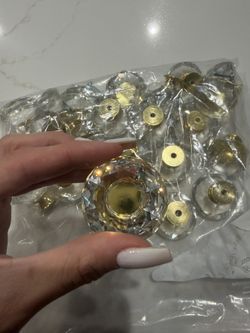 23x Gold Crystal Dresser Knobs
