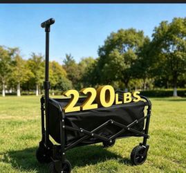 Multi-Purpose Folding Garden Cart, Heavy Duty Rolling Utility Wagon