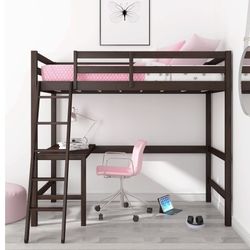 Twin Size Loft Bed With Desk New No Mattress 