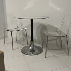 2 CB2 Lucite Chairs 
