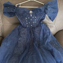 Navy Blue Quinceañera Dress