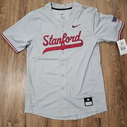 New Stanford Cardinal Nike Men's Medium Gray Official Button NCAA Baseball Jersey