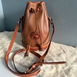 Dooney & Bourke Vintage British Tan Bucket Bag