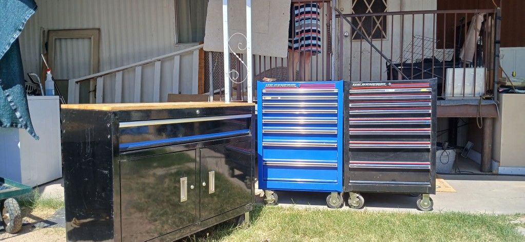 Tool Boxes, Us General, Blue, Black, Yukon