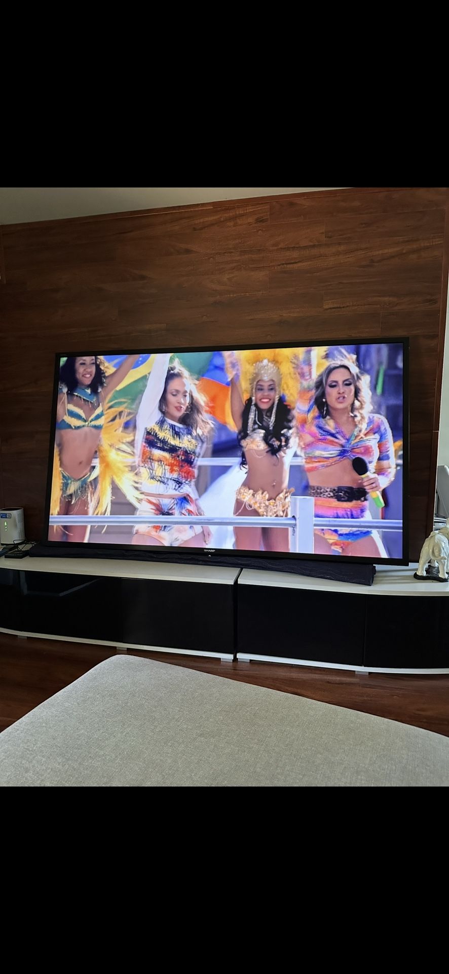 90 Inch Television With TV Stand And No Remote