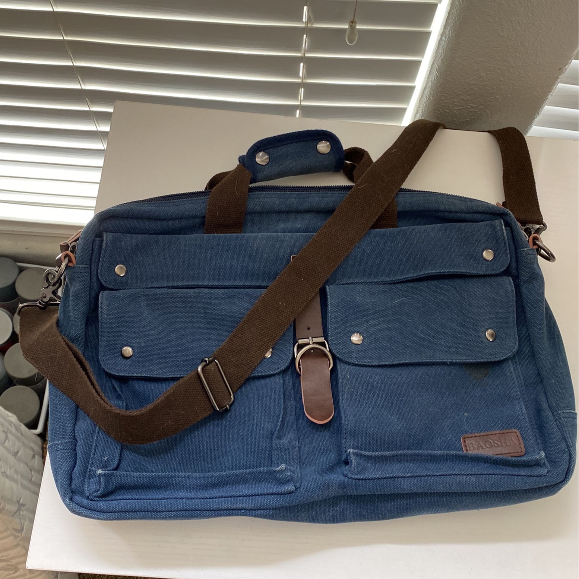 Blue Messenger Laptop Bag