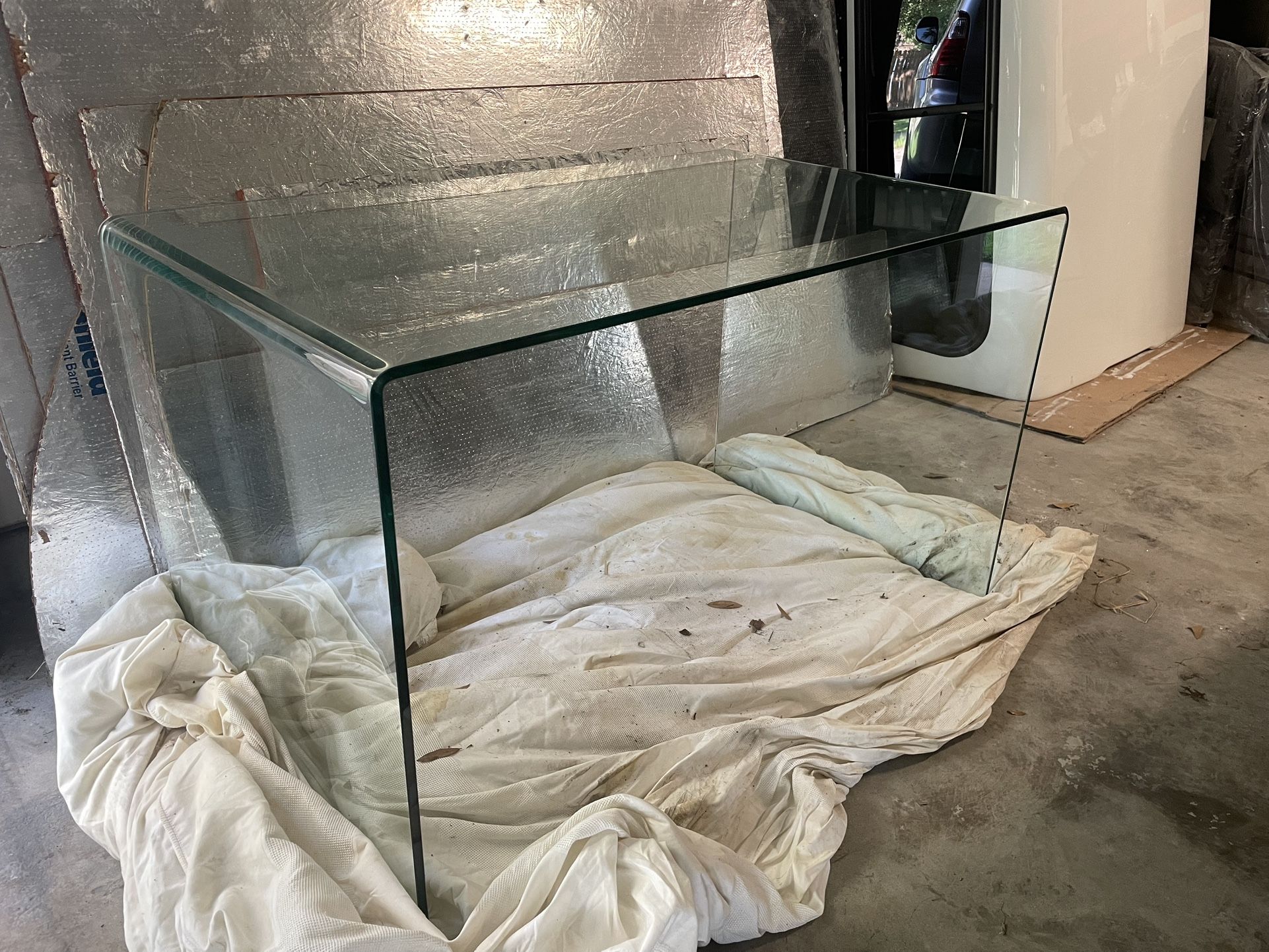 Solid Glass 47” Desk