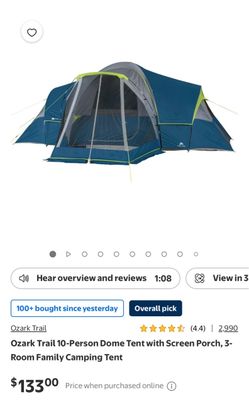 10-Person Dome Tent with Screen Porch