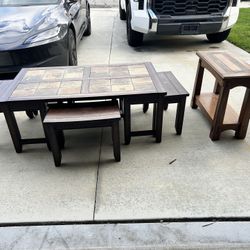 Coffee Table, 4 Hidden Stools