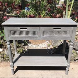 36” Console Table with 2 Drawers and Lower Shelf: 36”W x 14.5”D x 32”H  