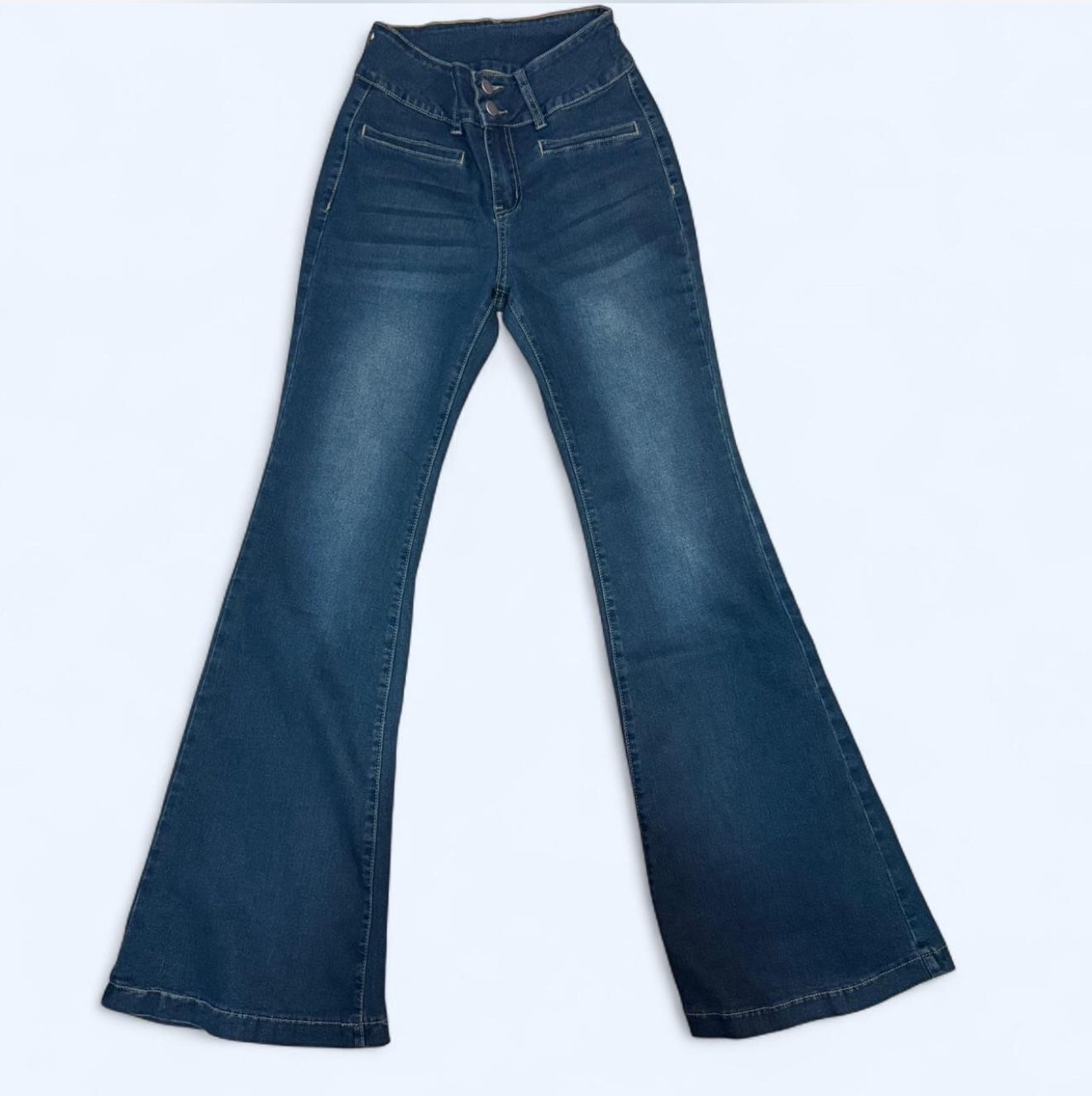 SHEIN Dark Wash Flared Stretchy Jeans