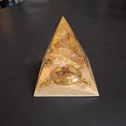 Abstract Pyramid Paperweight In Hard Acrylic 3"H