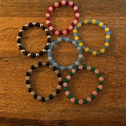 6 Stretchable Beaded Bracelets