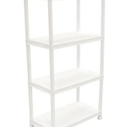 4-Tier Easy Assembly Multi-purpose Plastic Garage Storage Shelving Unit