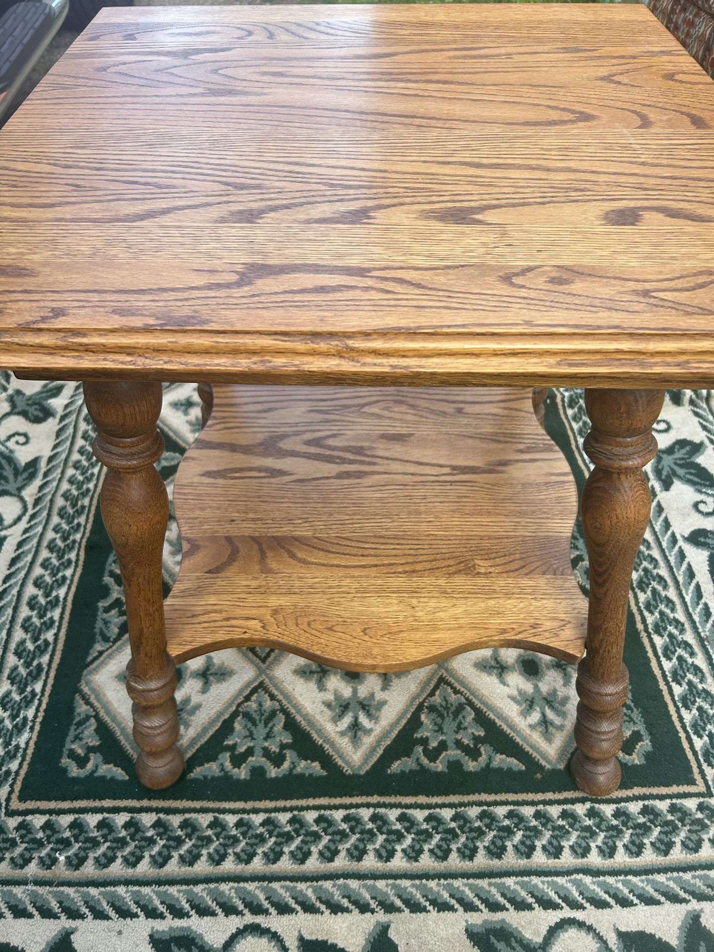 Antique Square Quarter Saw Oak Table Great Shape 24X24! 26 Tall