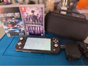 Grey Nintendo Switch Lite w/ 2 Games & Charger