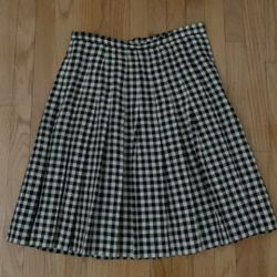 Talbots Vintage Linen Gingham Plaid Pleated Skirt Size 6