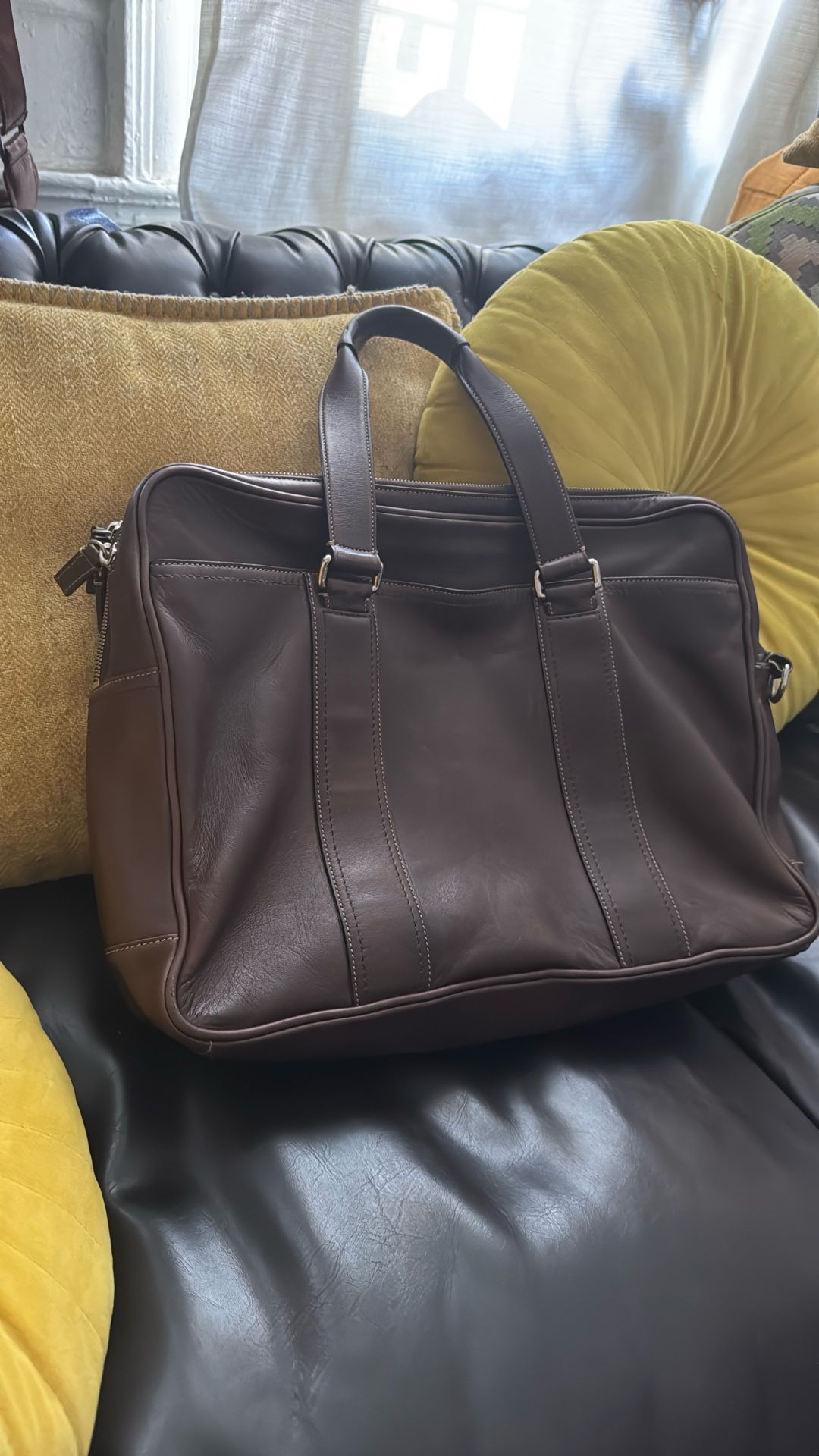 Coach 2-Way Leather Business Bag Briefcase