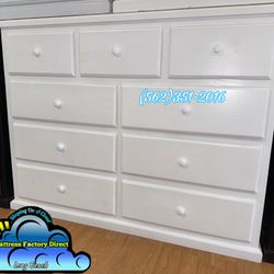 Nine Drawer White Pinewood Dresser New Chest Solid 