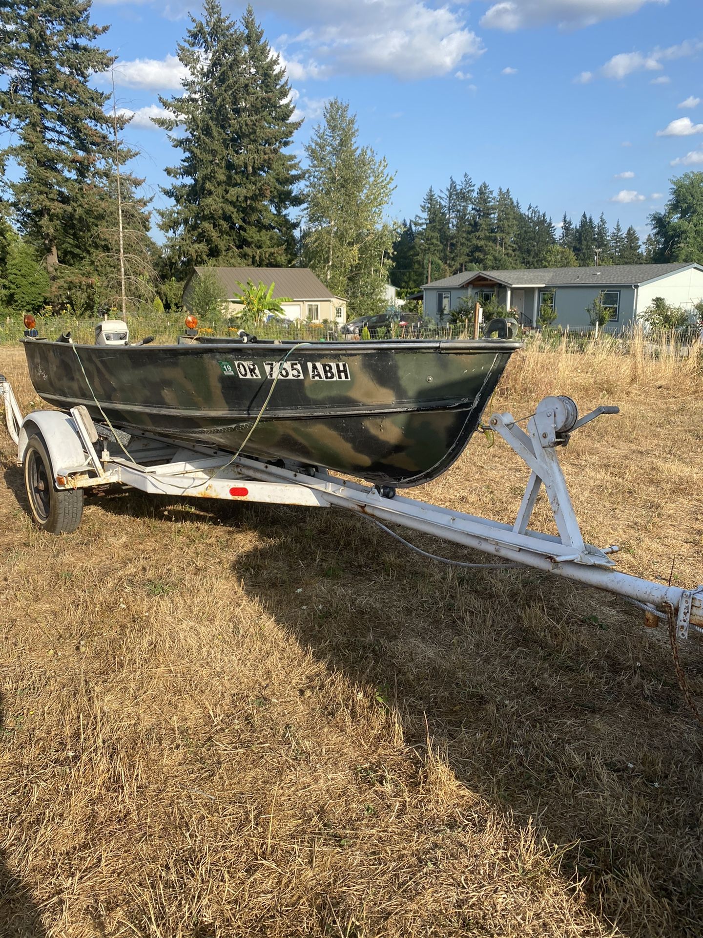 14.5ft Boat With Johnson Motor And Trailer 