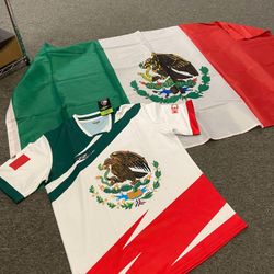 Combo De Playera Con Bandera De Mexico 