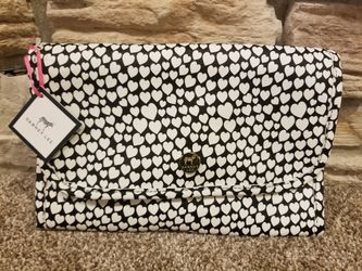 NEW! Dabney Lee Heart Motif Travel Toiletry/Makeup Case Bag