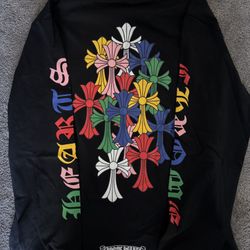 chrome heart multi color black cross longsleeve