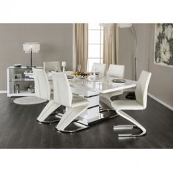 White Modern Dining Table Set (Free Delivery) 