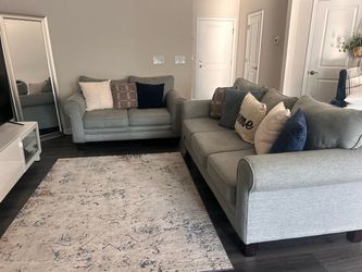Gray Fabric Sofa and Loveseat Set