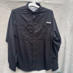 NWT Columbia PFG Tamiami II Shirt Men’s S/P Black UPF 40 Moisture Wicking Fishing