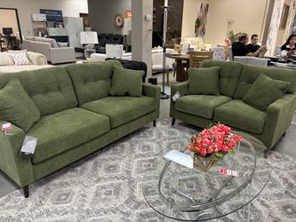 Olive Green SOFA & LOVESEAT