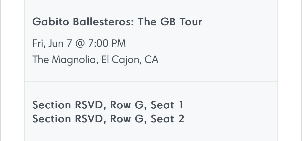 Gabito Ballesteros Tickets 