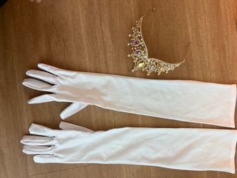 Long gloves and crown
