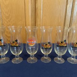 Vintage New in Boxes Hard Rock Cafr Hurricane Souvenir Glasses…$15 Each