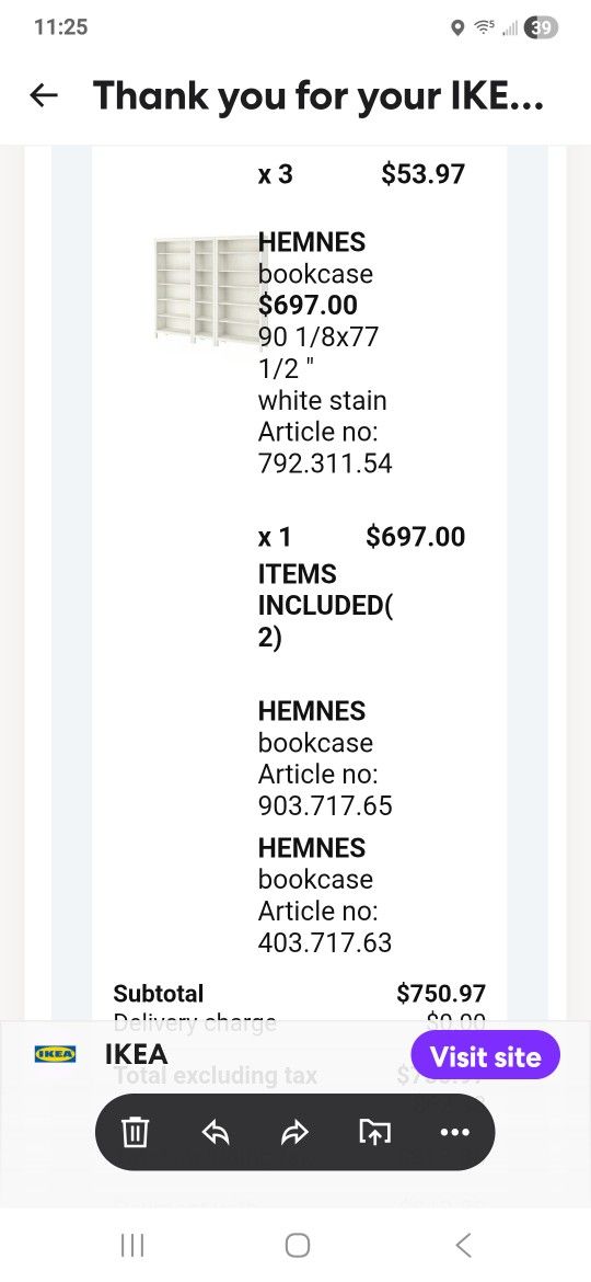 IKEA WHITE WALL SHELVING