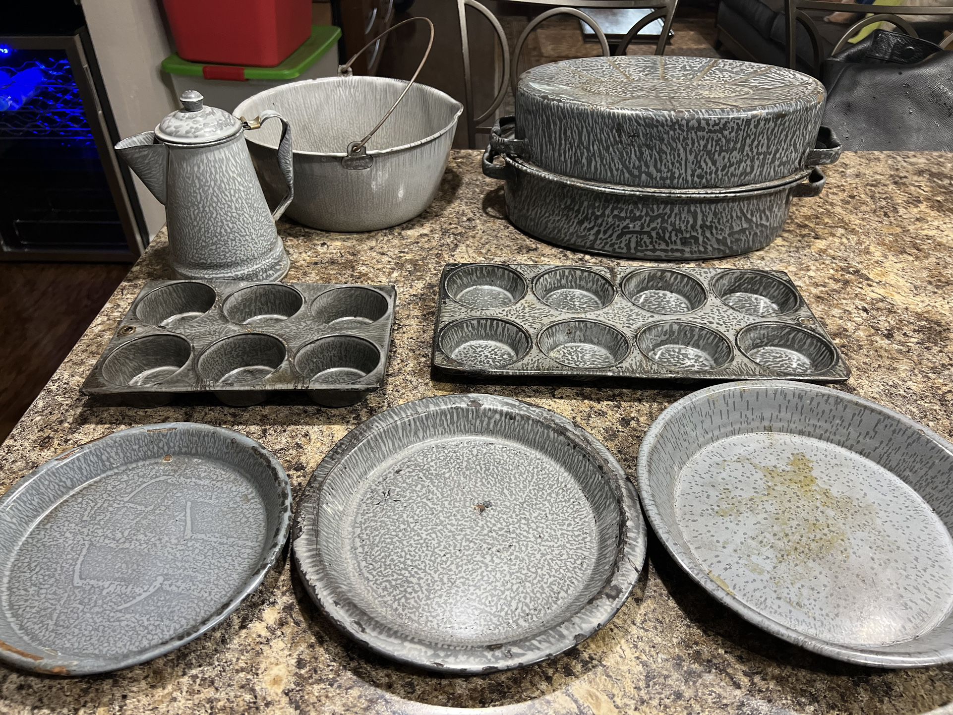 Antique Kitchen Gray Enamelware