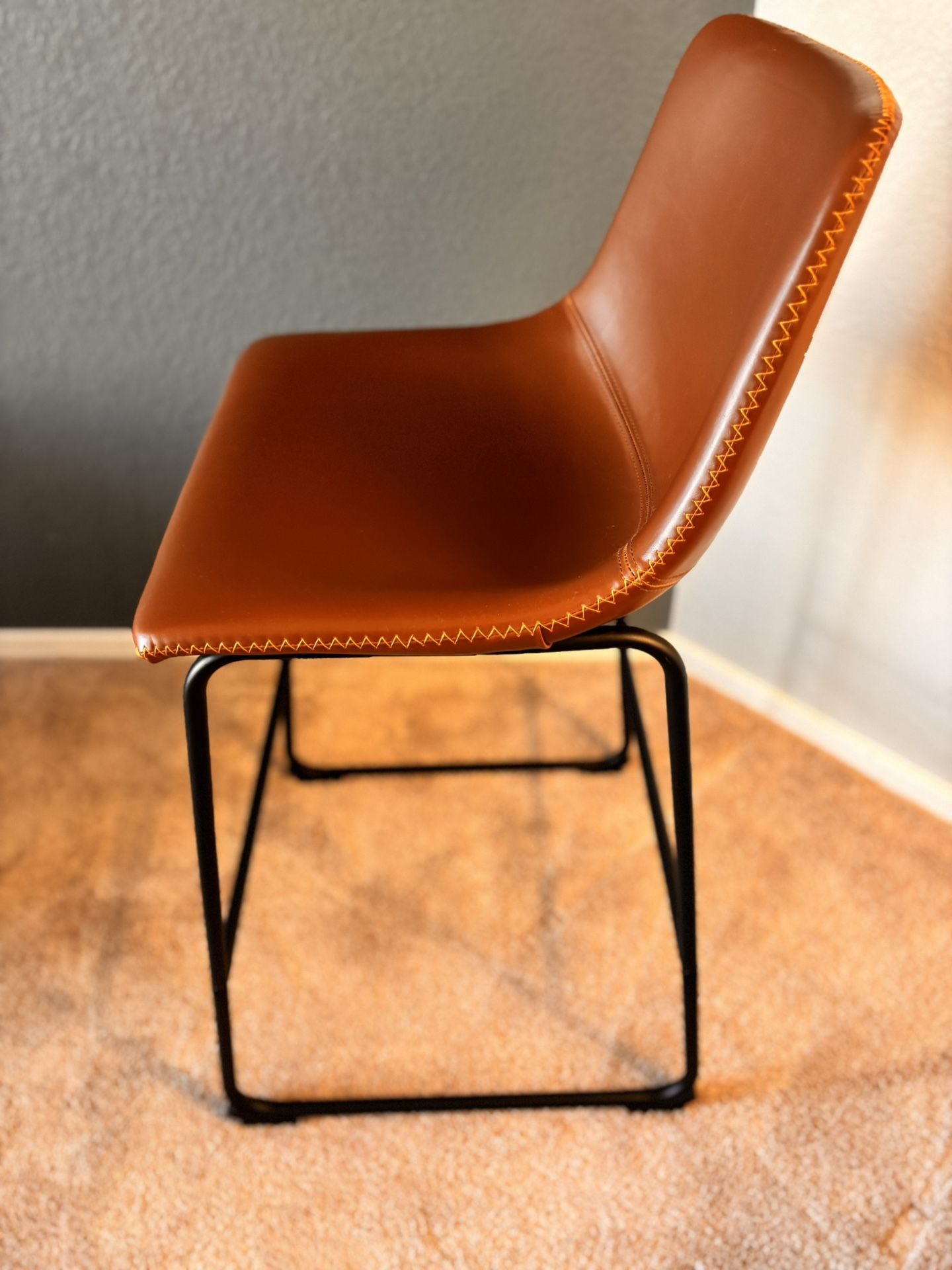 Cognac Counter Chairs Stools Set Of 2