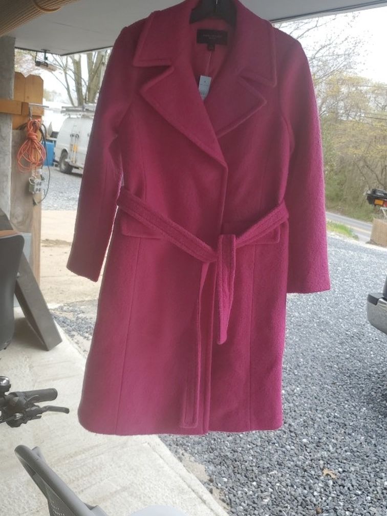 ANN TAYLOR NOTCH COLLAR WRAP COAT