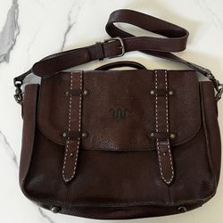 King Ranch Saddle Shop Brown Leather Messenger Bag