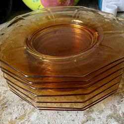 Vintage / Antique 1930s / 1940s Amber glassware: Fostoria and Cambridge depression glass!