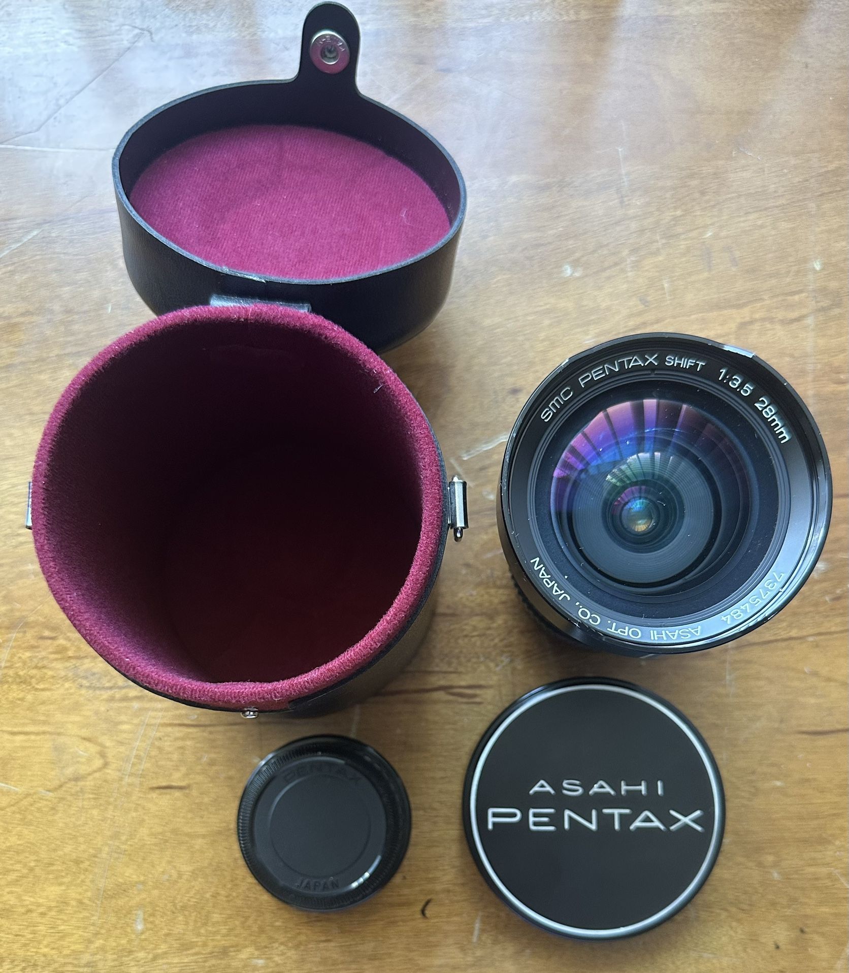 Pentax Asahi Optical Co. 28mm SMC Shift F/3.5 Camera Photo Lens PK Mount Japan
