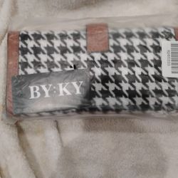 New Women's Wallets Black And White With Brown Trim