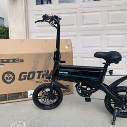 Gotrax Nano 14" Electric Bike, Max Range 25Miles(Pedal-Assist)&Max Speed 15.5Mph, 350W Folding E-Bike Removable Battery, Adjustable Seat & Dual M