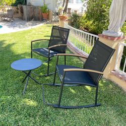 3 Piece Outdoor Rocking Bistro patio Set