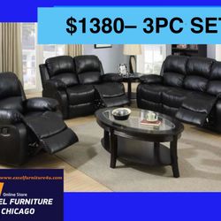 💥FREE DELIVERY💥Brand New 3PC Reclining Sofa Loveseat Chair Set 