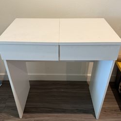 white vanity desk